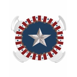 Round Fitted Tablecloth with Elastic, 4th of July Farm Star Round Table Cloth, Waterproof Table Cover for Indoor Outdoor,Holiday,Kitchen,Patio, Independence Day Tablecloths for 36"-44" Round Tables