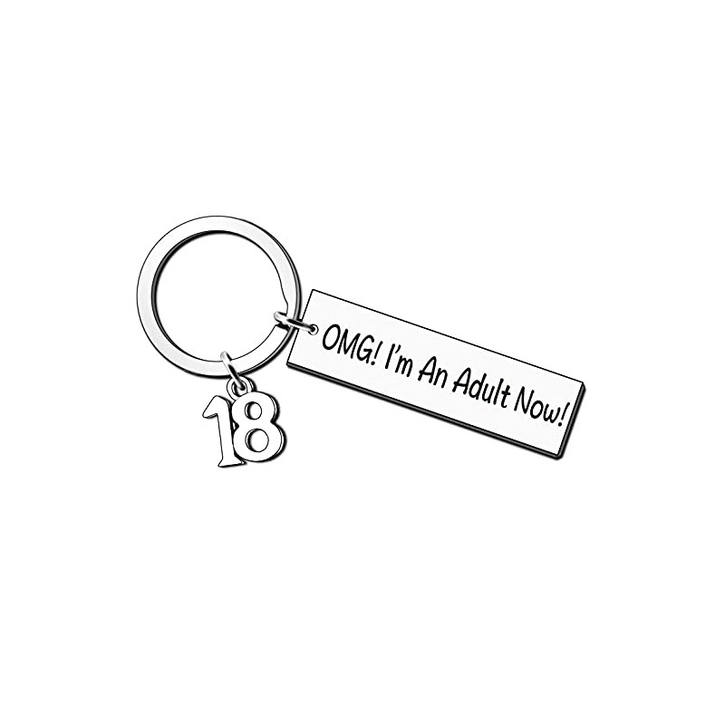 AMZQ 18th Birthday Keyring 18th Birthday Gifts for Girls Boys