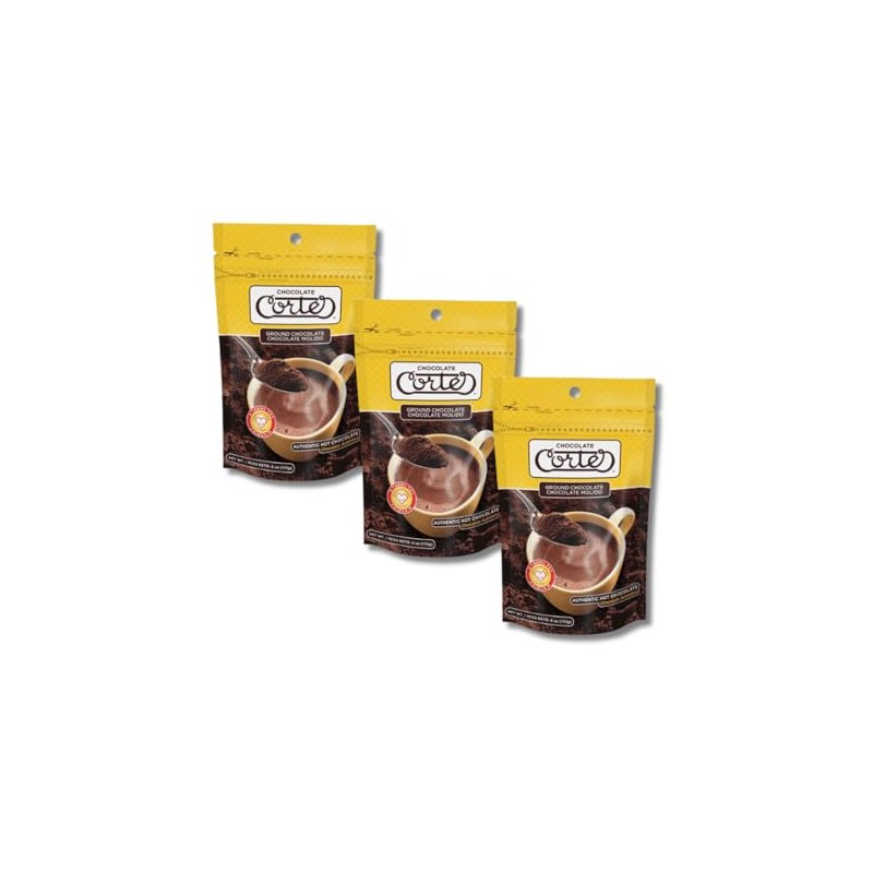 Chocolate Cortes Ground Chocolate (Molido) 5 Ounces (3 Pack Pouches)
