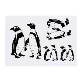 4 x 'Penguin Couple' Temporary Tattoos - Water Resistant, Skin-Safe, Non-Toxic Transfers, Mixed Sizes (TO00033841)