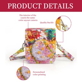 Mini 12 Camera Tasche, Kinderkamera Tasche für Mini Digital Kamera, PU Leder Schutzhülle Tasche, Abnehmbare Tasche mit verstellbarem Schultergurt für Mini 12 (Typ 4)