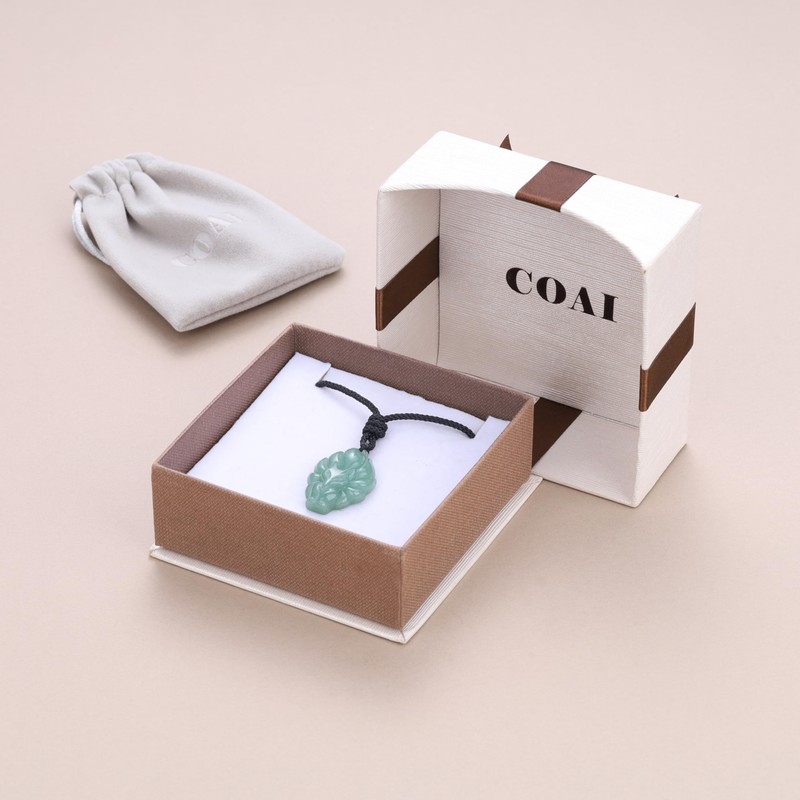 COAI Power Stone Nine-tailed Fox Amulet Necklace, green aventurine, green