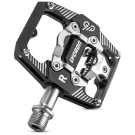 LYCAON Fahrradpedale für SPD, MTB Pedal CNC Aluminiumlegierung 3 Abgedichtete Lager Doppelfunktion Flach und Klickpedal, CR-MO Spindel Fahrrad Pedal für 9/16" BMX Fahrrad Mountain Road Bike