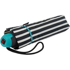 Knirps E.051 Small Manual Pocket Umbrella with Packaging, Strip Strap Blue, Women