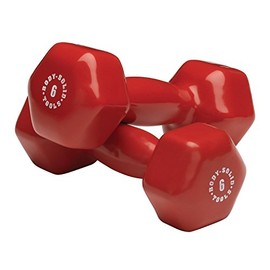 Body-Solid Tools BSTVD6PR Vinyl Dumbbells 6lb - Pair, Red