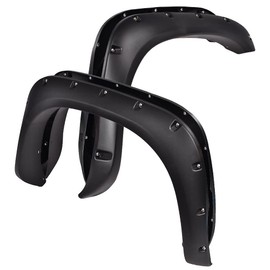 G-PLUS Rugged Fender Flares Compatible with Dodge Ram 1500 2002-2008/Compatible with Dodge Ram 2500 3500 2003-2009 Textured Pocket Riveted Style Wheel Flares 4 Pcs