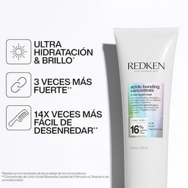 REDKEN- Shampoo Acidic Bonding Concentrate de Redken 300ml + Mascarilla travel size| Shampoo y mascarilla de reparación máxima | Repara 1 año de daño 