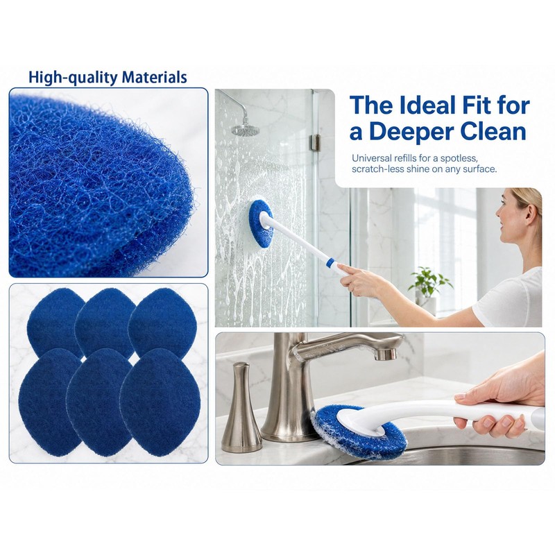 6 Pack –Tub and Tile Scrubber Refill（Blue）
