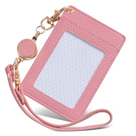 Wasenn Women's Pass Case, With Reel, Pass Case, Commuter Pass Holder, With Strap, IC Card Case, Employee ID Card Case, Large Capacity, Double-Sided, Men's, Women's, Work Commute, School, Thin,