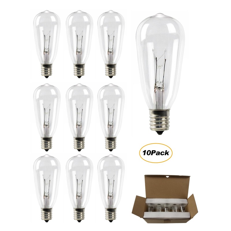 Adirxon 10-Pack ST40 Light Bulbs for Outdoor String Lights, Durable