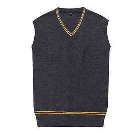 WOTOGOLD Cosplay Costumes unisex Vest Sweater Fall and Winter Waistcoat Yellow/Charcoal XXL