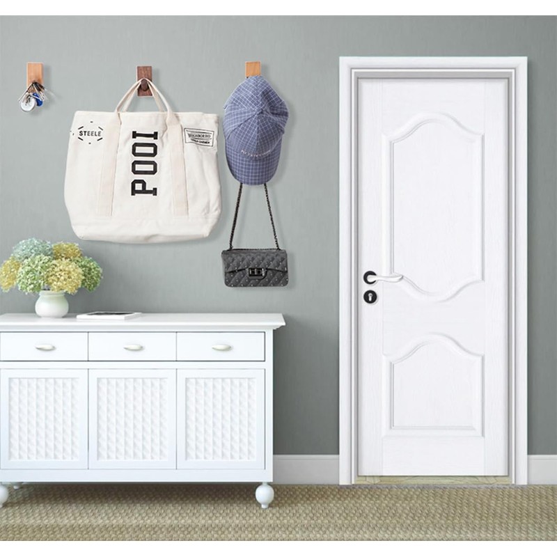 Ditind 3 Pack Wood Wall Hooks Hat Rack, Wooden Coat