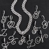 PTJDSMF Gold Silver Plated Initial Cuban Link Chain Necklace for