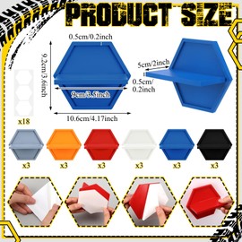 Thyle 18 Pcs Wood Toy Cars Wall Display Hexagon Floating Shelves Compatible with Hot Wheels 1/64 Scale Model Cars Storage Organizer Wall Mount Display Cabinet Case Holds up to 18 Diecast Car