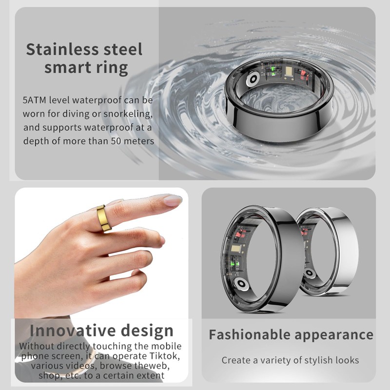 findtime Smart Ring Smart Rings for Men Women IP68 Waterproof