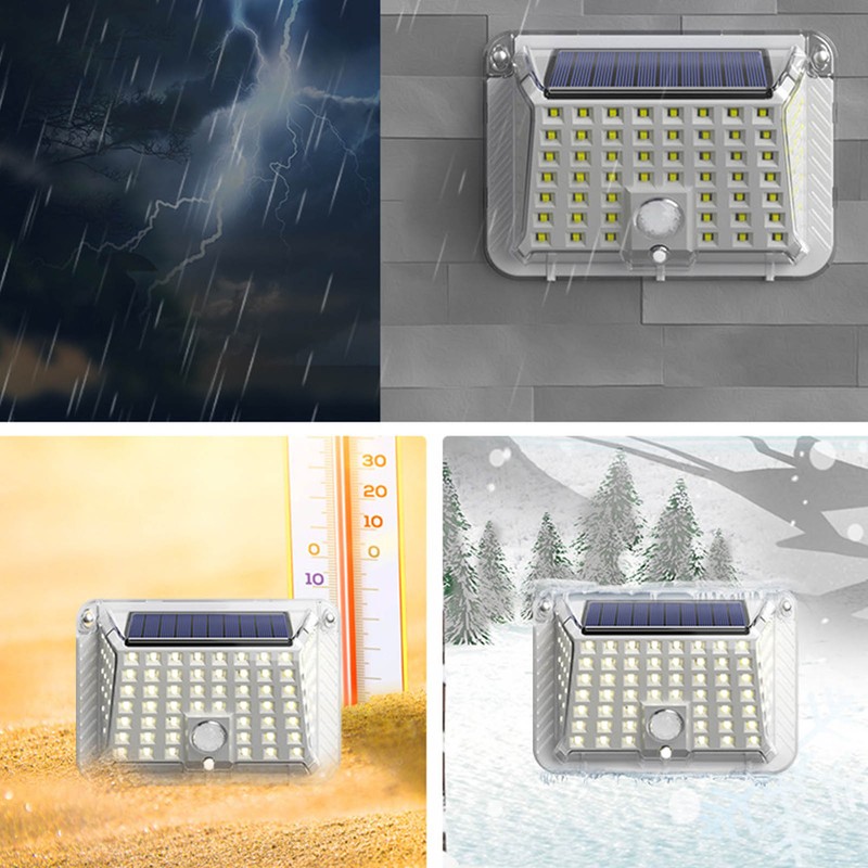 Solar Motion Sensor Wall Light Waterproof Energy Saving LED Outdoor