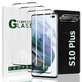 Xenovont [3+2 Pack] Galaxy S10 Plus Screen Protector,9H Tempered Glass,Ultrasonic Fingerprint Support,3D Full Coverage,HD Clear Scratch Resistant for Galaxy S10 Plus 6.4 Inch Glass Screen Protector