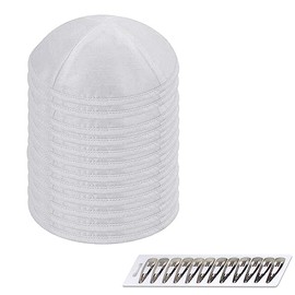 Zion Judaica Deluxe - Paquetes a granel de seda cruda o Kippah individual incluye clips gratis, Blanco, Talla única