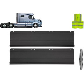 KOZAK Rear Step Fairing Panel Extension PAIR compatible with Volvo VNL 2018 and newer Left Driver Side and Right Passenger Side PLUS Logo Emblem with Stipe, 2x 22" Windshield Wipers and Vest