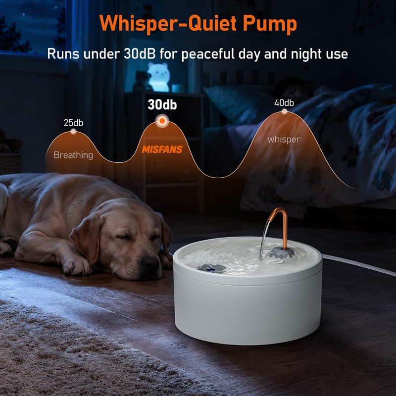 DOOOB Ceramic Dog Water Fountain, 4L/135oz Ceramic Cat Water Fountain