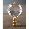 LAMP FINIAL-STUNNING LEADED CRYSTAL LAMP FINIAL-BRASS BASE