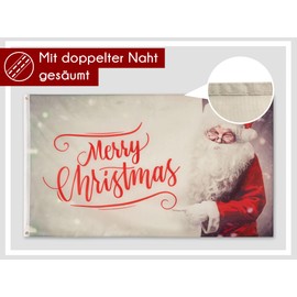 PHENO FLAGS Christmas Flag 90 x 150 cm – Weatherproof Flag with Metal Eyelets and Special Sealing Technology – Double Hemmed Flag with Brilliant and Vibrant Colours