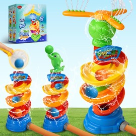 ROHSCE Water Sprinkler Toy for Kids Backyard Fun - 3-in-1 Summer Outdoor Water Toys with Rotating Spray & Catch Game, Splash Toys for Toddlers, Boys, Girls, Pets in Garden or Lawn Play