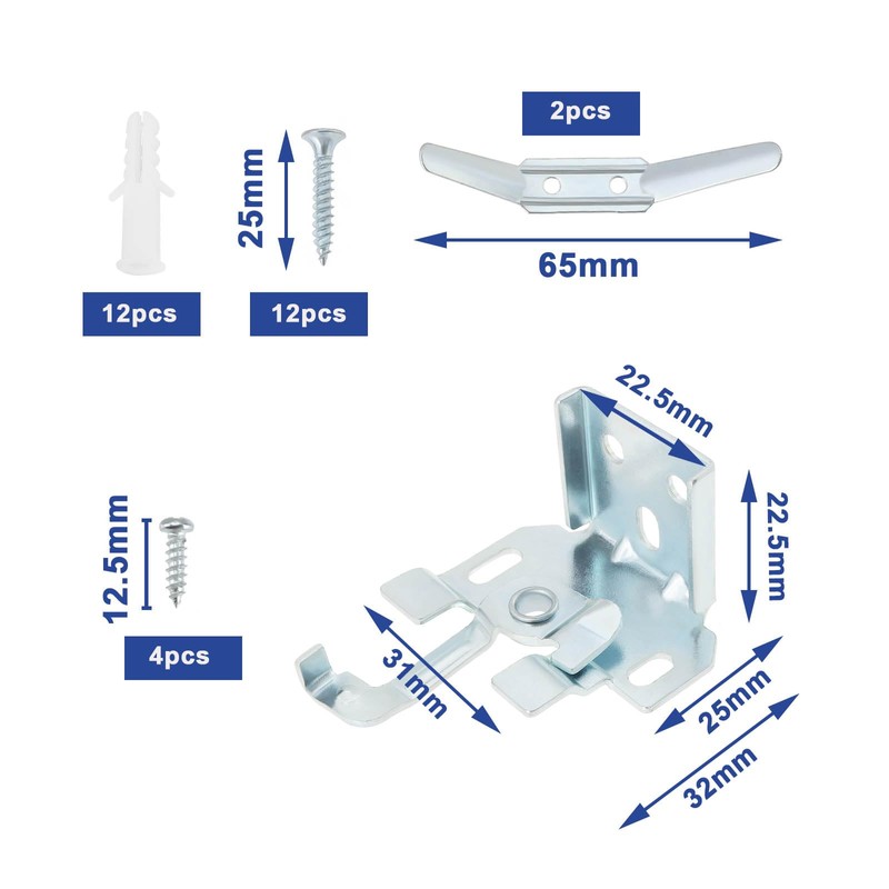 Be In Your Mind 6pcs Blind Fitting Brackets Aluminum Blind