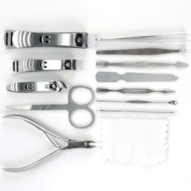 Crystal Crown® Nail Clippers Manicure Set Grooming Kit for Thick Nails Cuticle Remover Toe Nail Toenail Care Cutter Pedicure Travel Tool Kit Set Men Women Nail Care Manicure Set