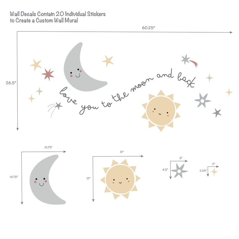 Bedtime Originals Little Star Celestial Moon & Stars Wall Decal/Stickers