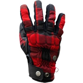 Mycl Turell Motorcycle Gloves Cross Stitch - Men's Motorcycle Gloves - Genuine Leather Palm - Gloves Men's Motorcycle Touring - Back of Hand with Genuine Dupont™ Kevlar® Fibre (Redwood, XXL)