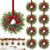 12 Pcs 11”Mini Christmas Cabinets Wreaths for Kitchen, Small Artificial
