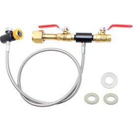 CGA320 G1/2 CO2 - Manguera adaptador de repuesto de cilindro, kit de conector de estación de recambio de CO2 para rellenar refrescos (CGA320 a TR21-4, válvula doble con calibre) (24 pulgadas)