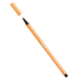STABILO Fibre Tip Pen 68, Line Width: 1.0 mm, Neon Orange, Pack of 3