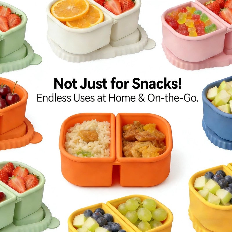 COMTAR Premium Silicone Lunch Box- 240ml Capacity, Easy Open, Shockproof,