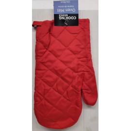 Homestyles Essentials of Cotton Valley Fabric Printed Reversible Kitchen Oven Mitt (12") CHRISTMAS, SOLID RED COLOR, CB