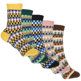 CUQOO 5 Pairs Women's Thermal Wool Socks - Extra Thick, Warm, Breathable, Soft Ladies Socks for Winter Warmth, Perfect for Hiking, Camping & Home