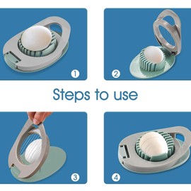 2 Pack Egg Slicer with Stainless Steel Wire Egg Slicer, Multifunctional Egg Cutter for Evenly Slicing Boiled Eggs Ham Banana and Strawberry,Egg Cutter