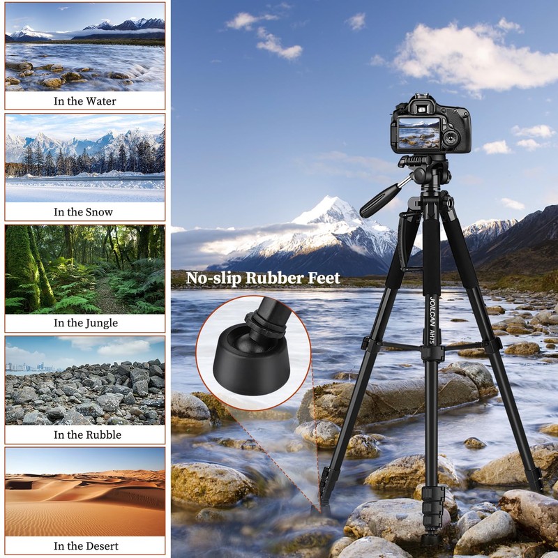 JOILCAN Tripod Camera Tripods, 74" Tripod for Camera Phone Video