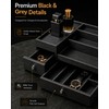 2-Drawer Cologne Organizer for Men, Fully Assembled, Solid Pine, Black/Gray