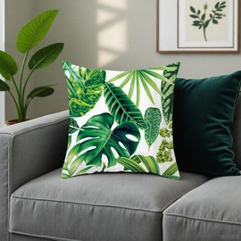 4PCS Decorative Throw Pillow Covers 18x18 Inch Square Cushion Covers Decoration Pillowcases Linen Cushion Case for Sofa Patio Living Room Couch Home