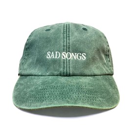 Vivian Flytrap Unisex Sad Songs Washed Embroidered Dad Baseball Cap - Bottle Green