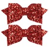 3in Glitter Christmas Red Sequin Cheer Bow Alligator Clip for