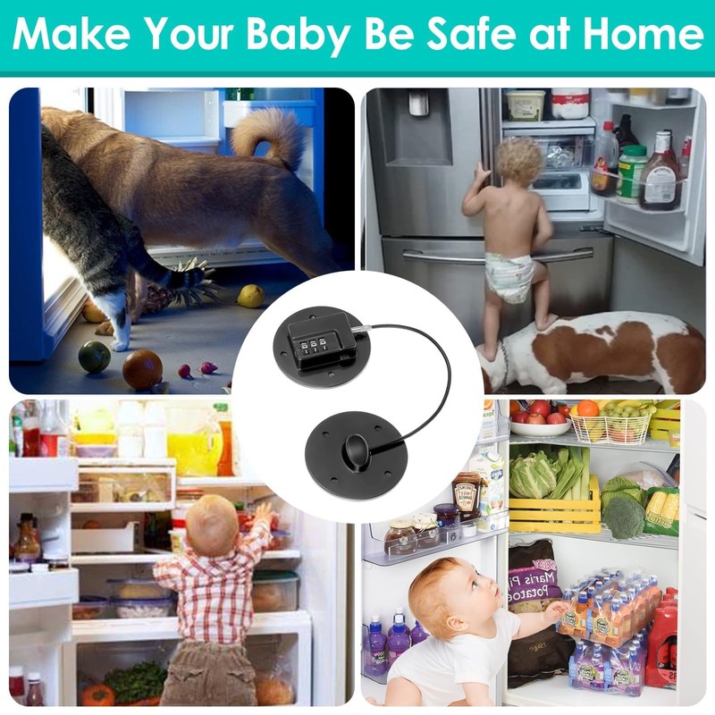 Pack of 2 Fridge Lock No Drilling Fridge Lock with