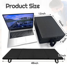 JZHLLA Foldable Mechanics Mat for Garage Work, 48 X 16 X 1.2 in Thick EPE Knee Pad Waterproof PU Leather Folding Mat with Carry Handle Portable for Garage, Garden, Home Gym Kneel or Lie Down