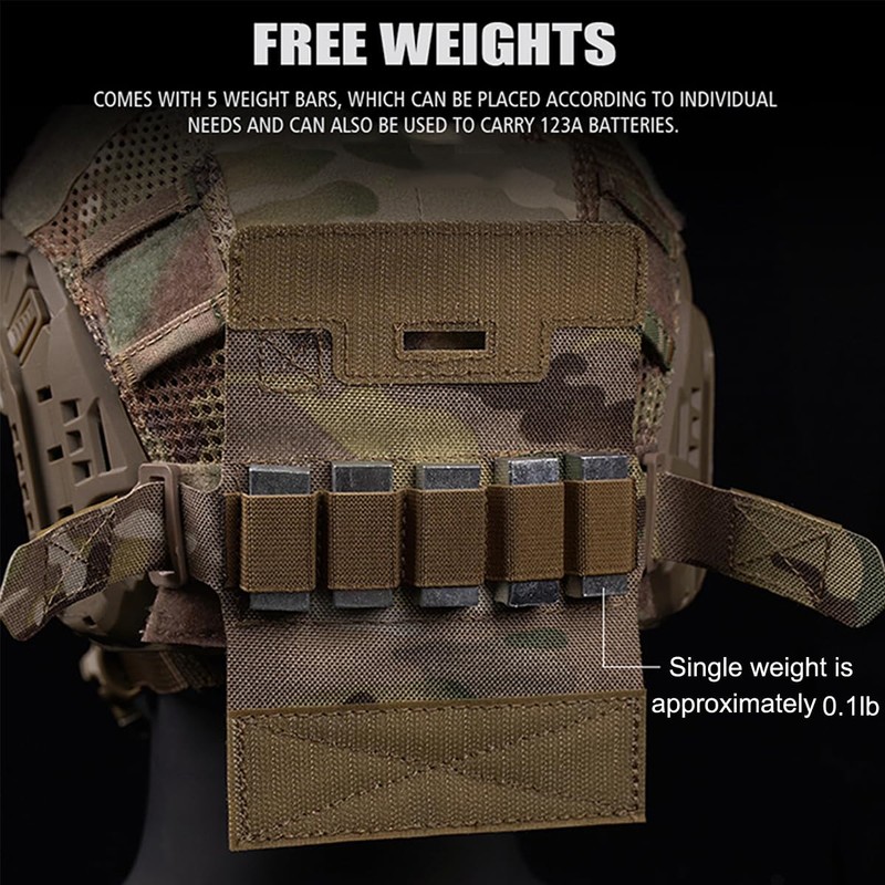 Tactical Helmet Counterbalance Weight Bag NVG Counterweight Pouch with Five