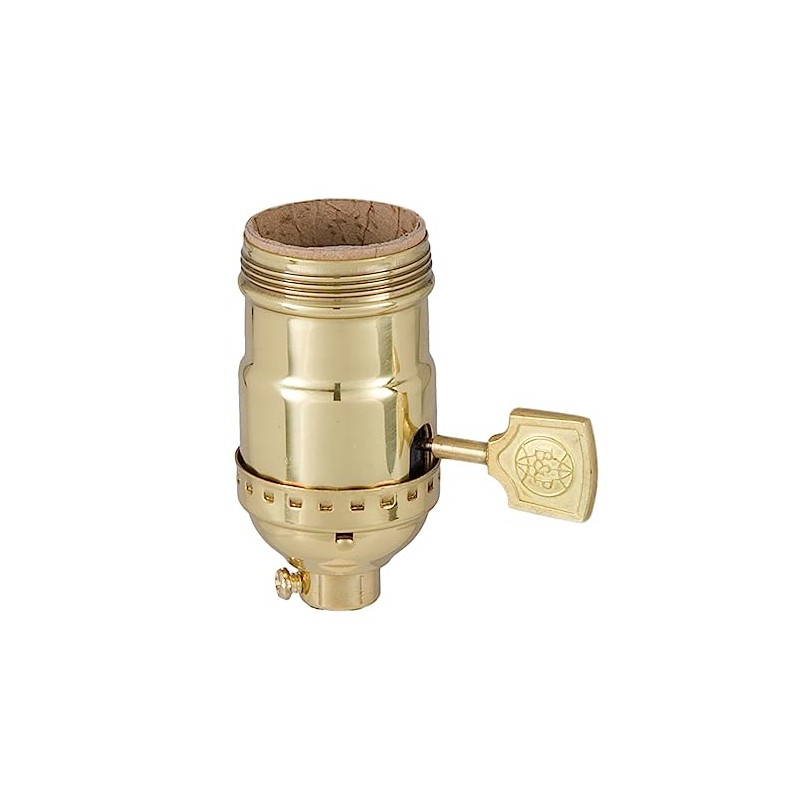 B&P Lamp® Solid Brass Polished and Lacquered Medium Base On/Off