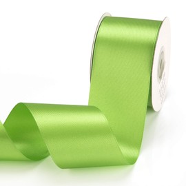 IHKFILAN Double Faced Satin Ribbon 2 Inch x 25 Yards Double Sided Solid Polyester Ribbon for Gift Wrapping Party Hair Braids Bow Shower Decoration Floral Arrangement Craft Supplies, Jasmine Green