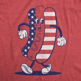 Womens Fourth of July Hotdog T Shirt Funny Patriotic Cookout Grilling Tee for Ladies Funny T Shirts Patriotic Tops for Women Cool Food Top Women's Novelty Red - M