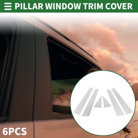 Motoforti Door Pillar Window Trim Anti Scratch Sticker Pillar Posts Door Outer Exterior Cover for Chevy Impala 2000-2005 Chrome Silver Tone